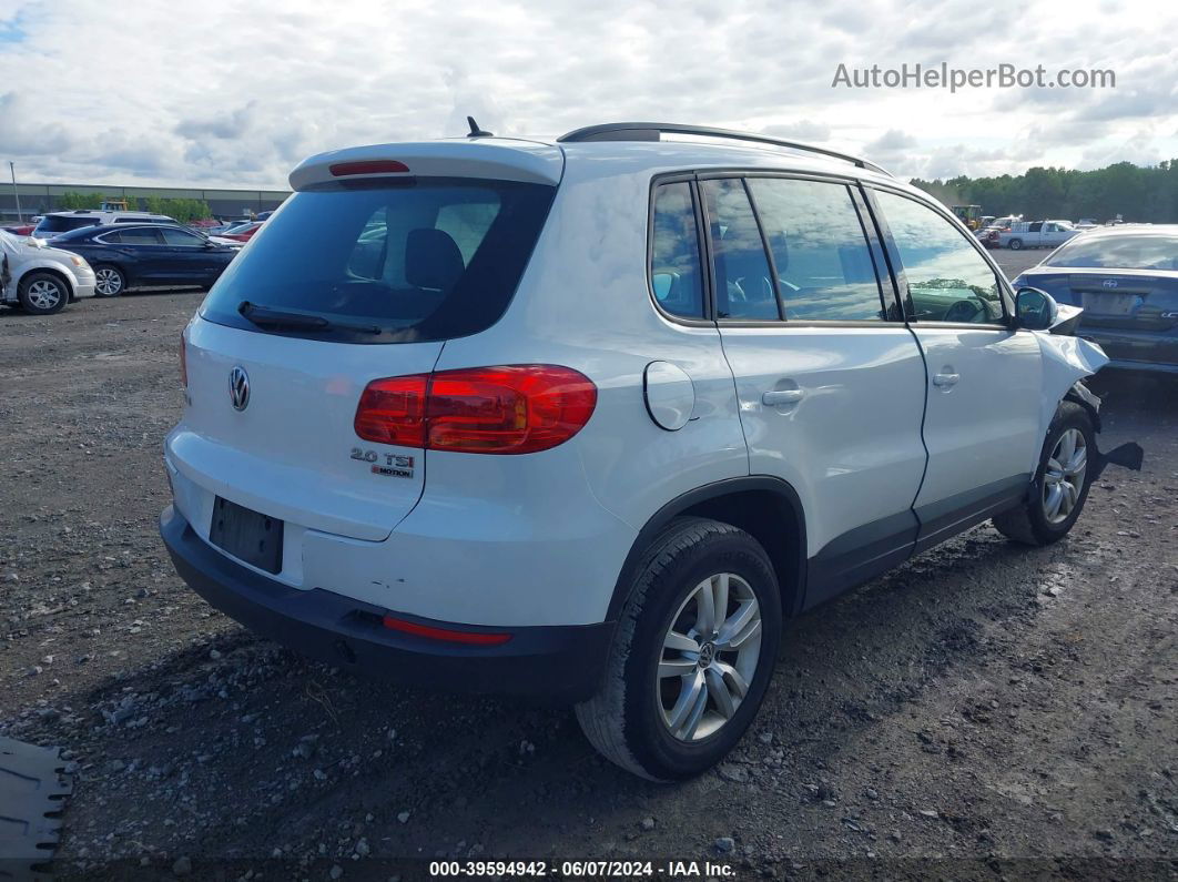 2016 Volkswagen Tiguan S White vin: WVGBV7AX8GK000241