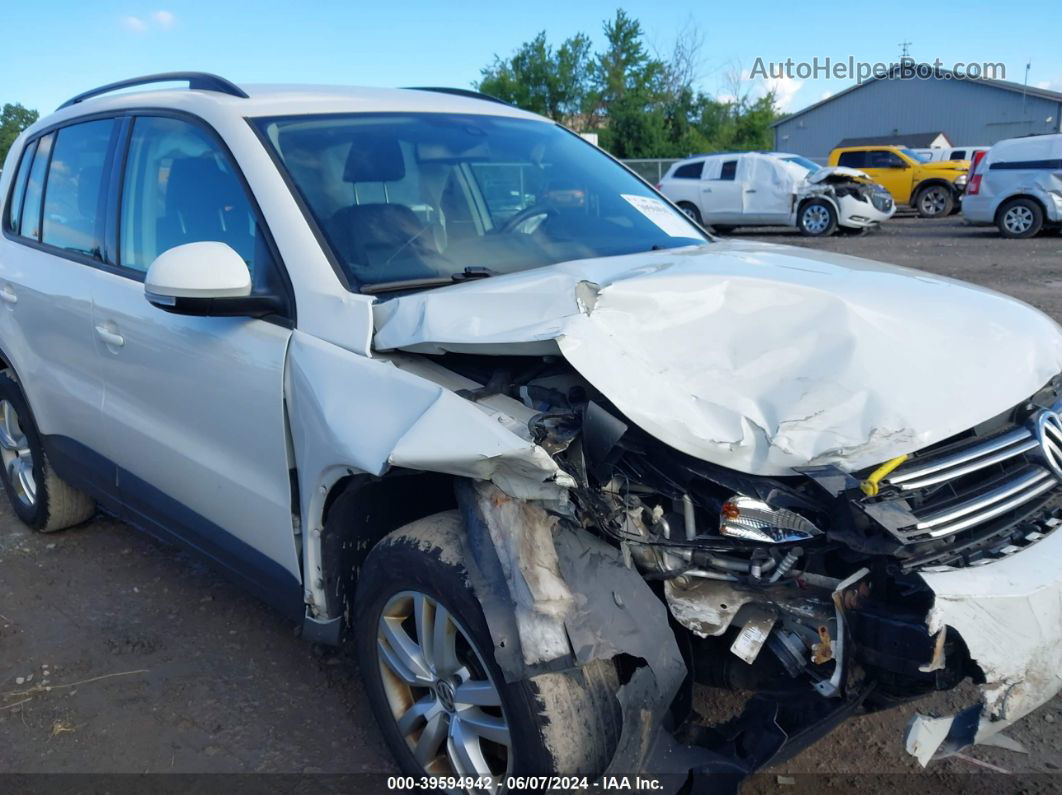 2016 Volkswagen Tiguan S White vin: WVGBV7AX8GK000241