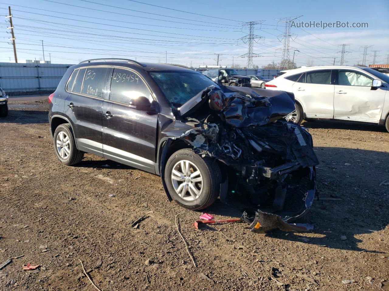 2017 Volkswagen Tiguan S Black vin: WVGBV7AX8HK001908