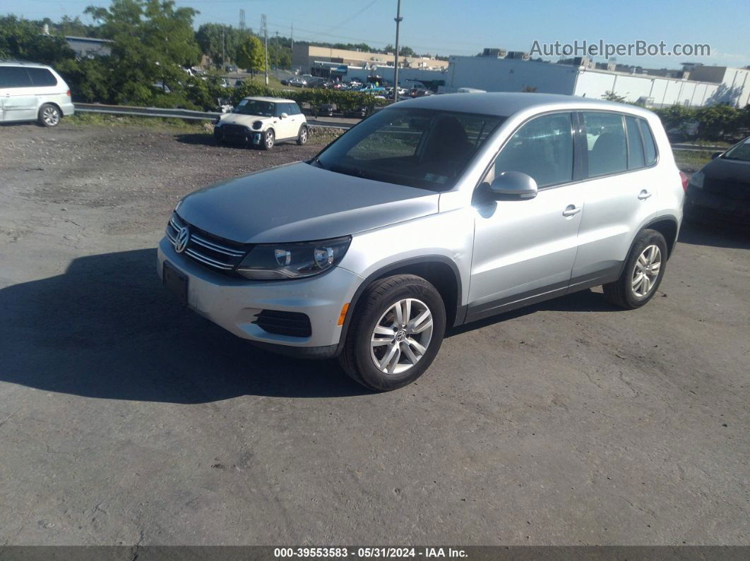 2013 Volkswagen Tiguan S Silver vin: WVGBV7AX9DW533753