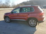 2016 Volkswagen Tiguan S Burgundy vin: WVGBV7AX9GW076351