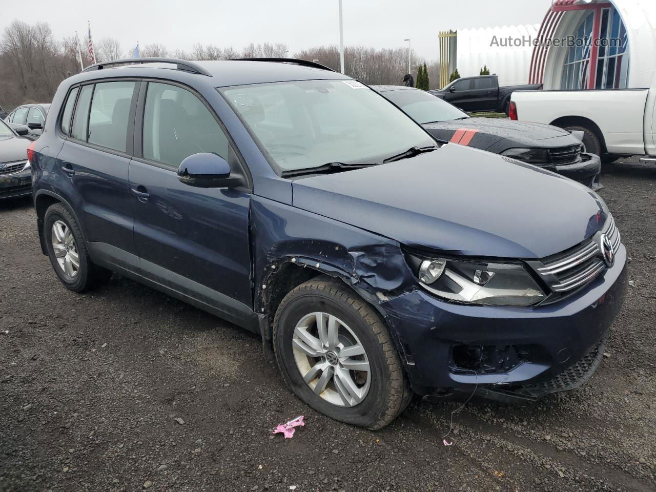 2016 Volkswagen Tiguan S Blue vin: WVGBV7AX9GW579250