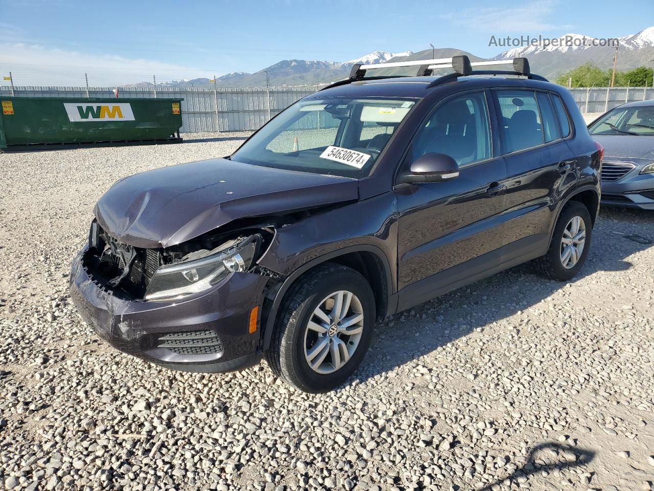 2016 Volkswagen Tiguan S Gray vin: WVGBV7AX9GW587879