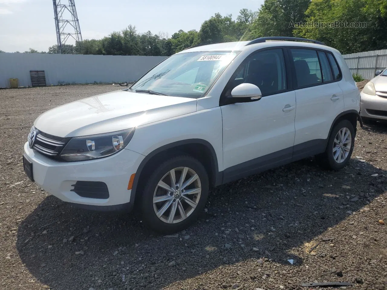 2017 Volkswagen Tiguan S White vin: WVGBV7AX9HK048008