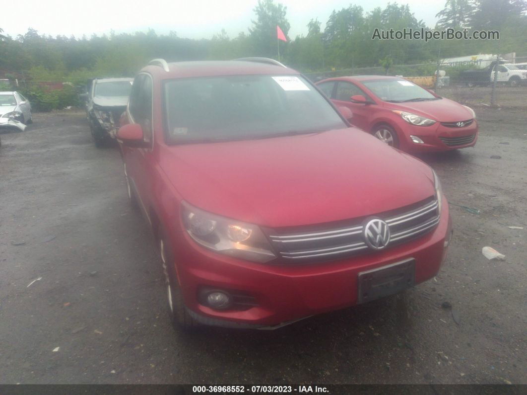 2013 Volkswagen Tiguan Se W/sunroof & Nav Red vin: WVGBV7AXXDW000181