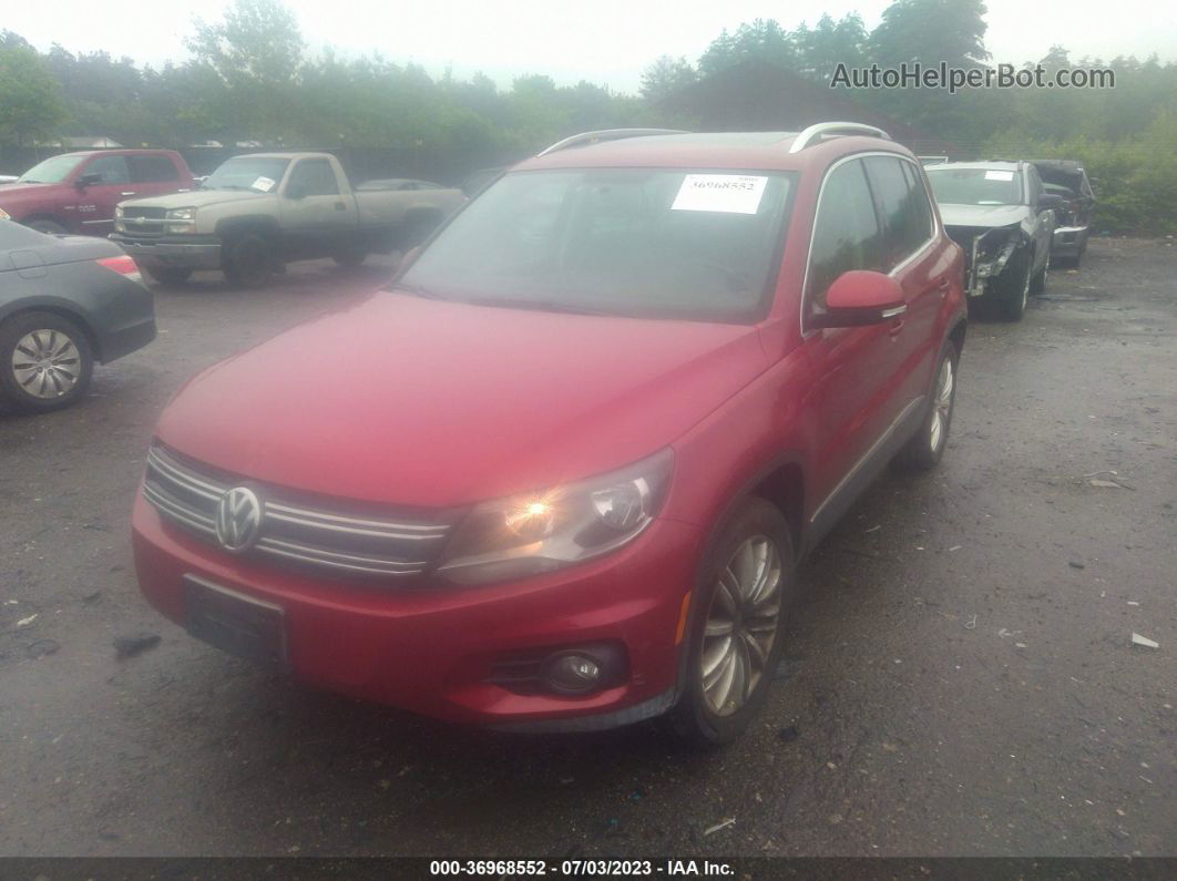 2013 Volkswagen Tiguan Se W/sunroof & Nav Red vin: WVGBV7AXXDW000181