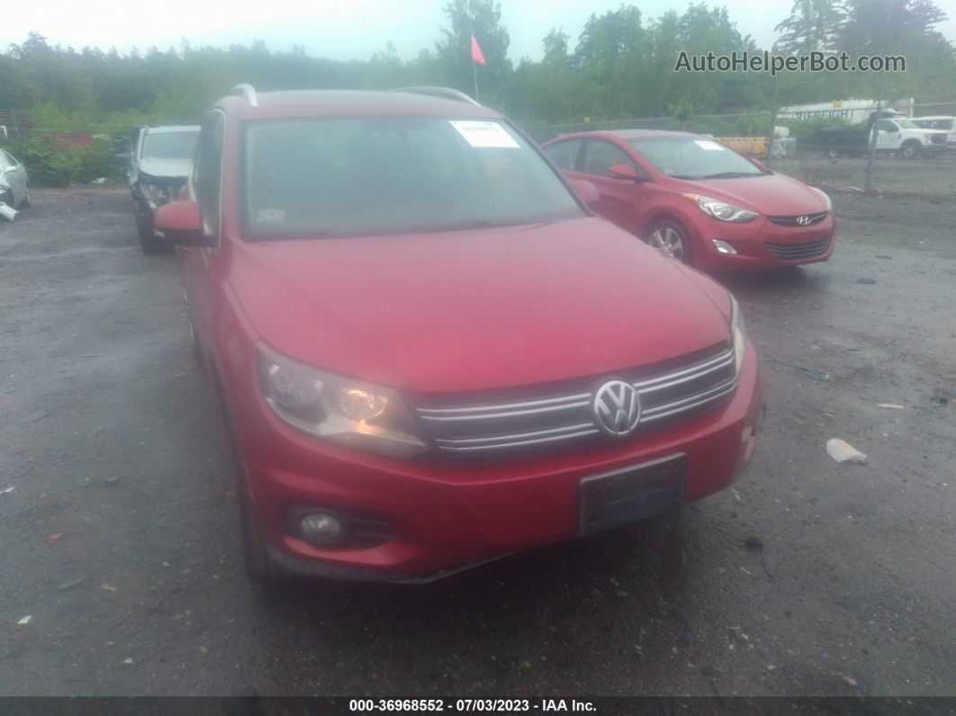 2013 Volkswagen Tiguan Se W/sunroof & Nav Red vin: WVGBV7AXXDW000181