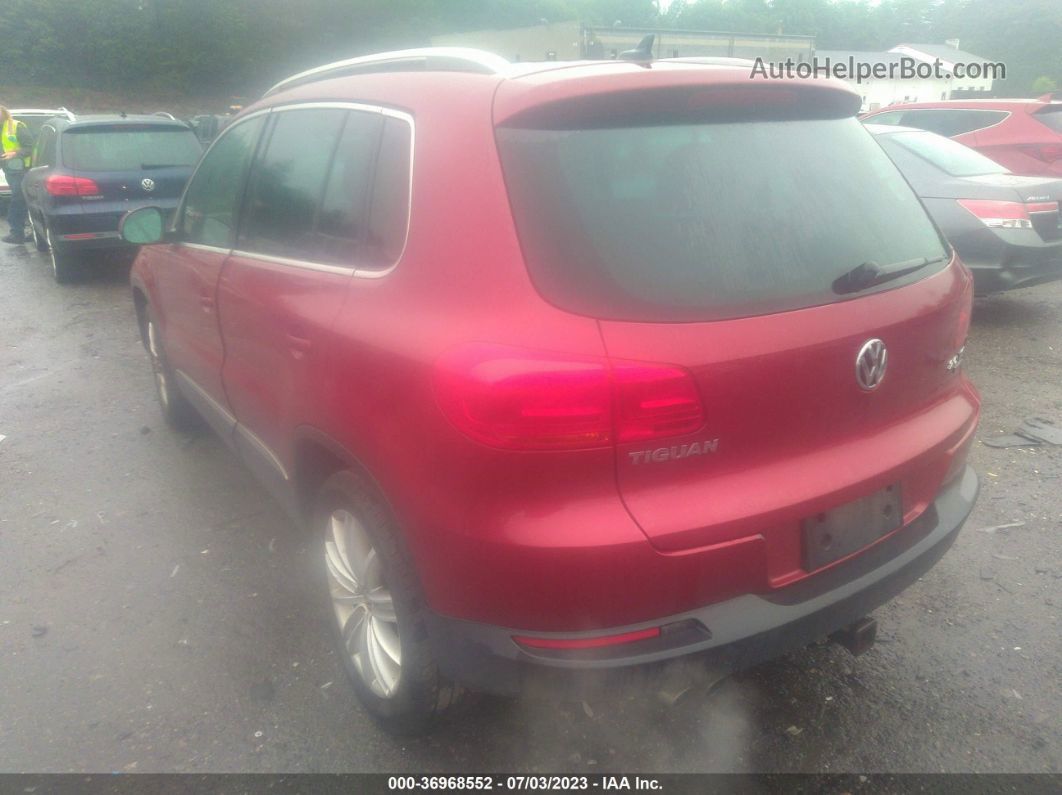 2013 Volkswagen Tiguan Se W/sunroof & Nav Red vin: WVGBV7AXXDW000181