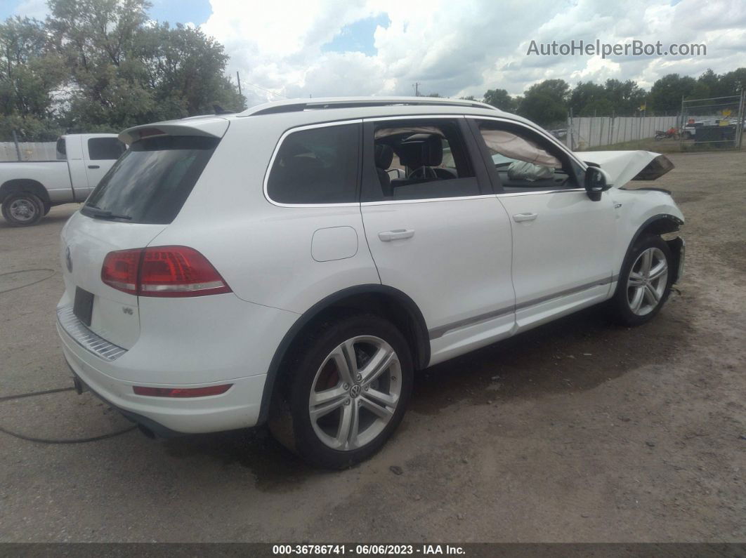 2014 Volkswagen Touareg R-line Белый vin: WVGDF9BP1ED007307