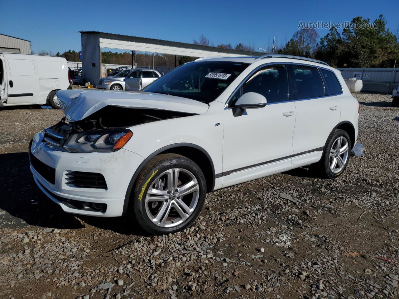 2014 Volkswagen Touareg Tdi White vin: WVGDP9BP6ED009017