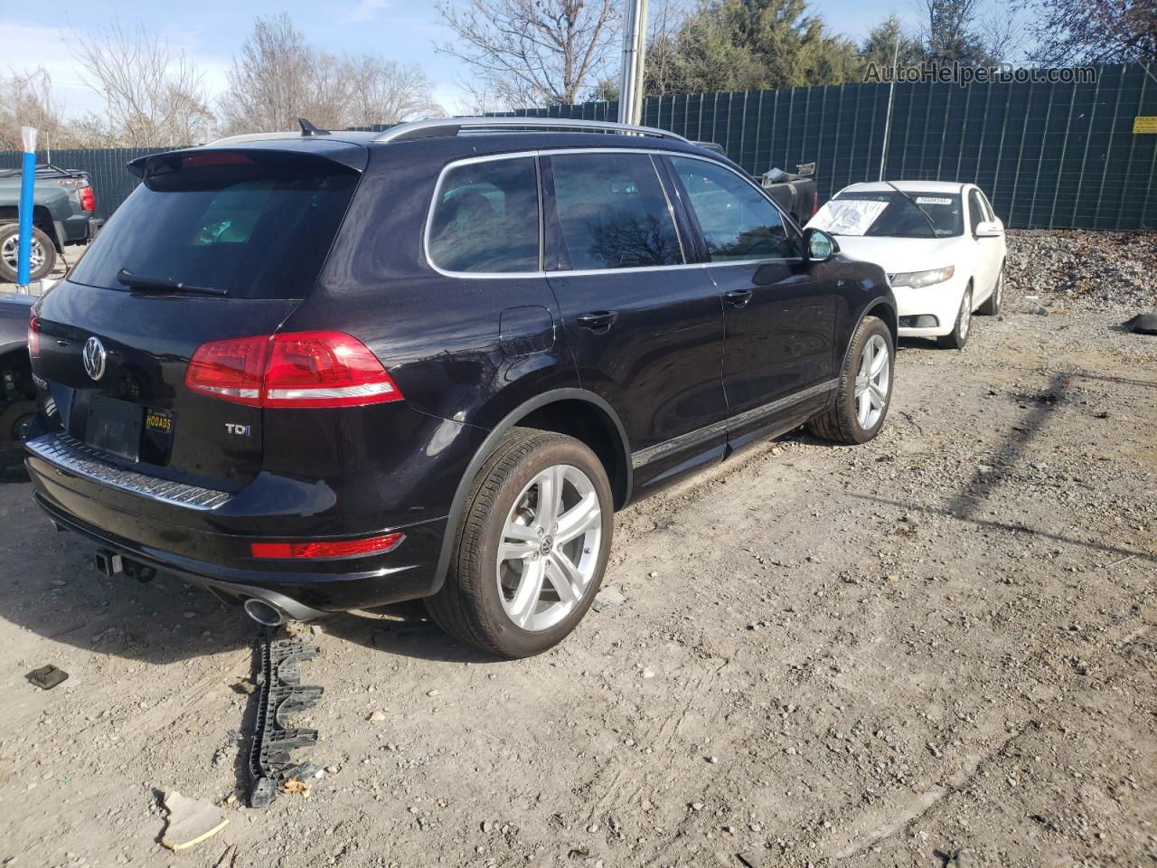 2014 Volkswagen Touareg Tdi Black vin: WVGDP9BPXED008159