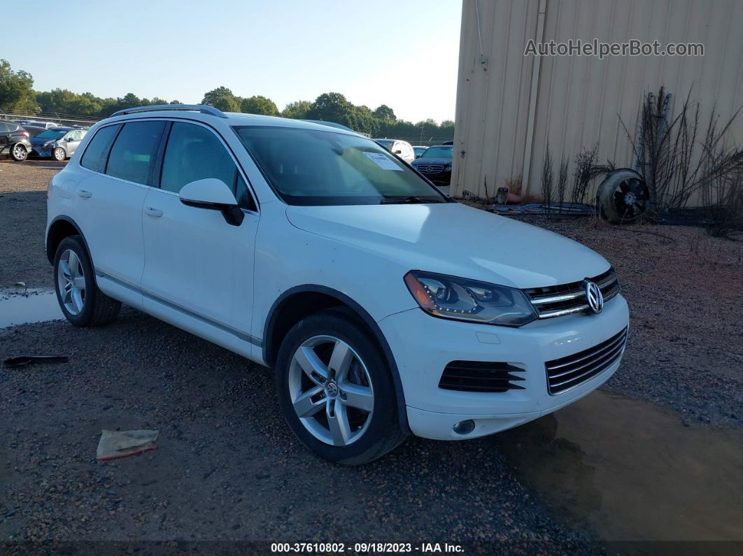 2012 Volkswagen Touareg Lux White vin: WVGEF9BP0CD010913