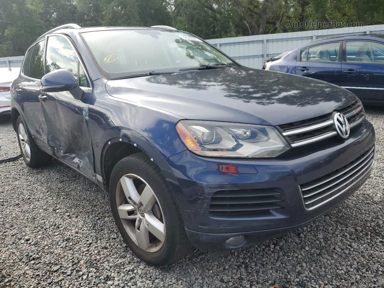 2012 Volkswagen Touareg V6 Синий vin: WVGEF9BP1CD008782