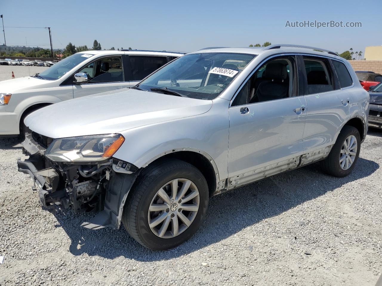 2012 Volkswagen Touareg V6 Silver vin: WVGEF9BP4CD011871