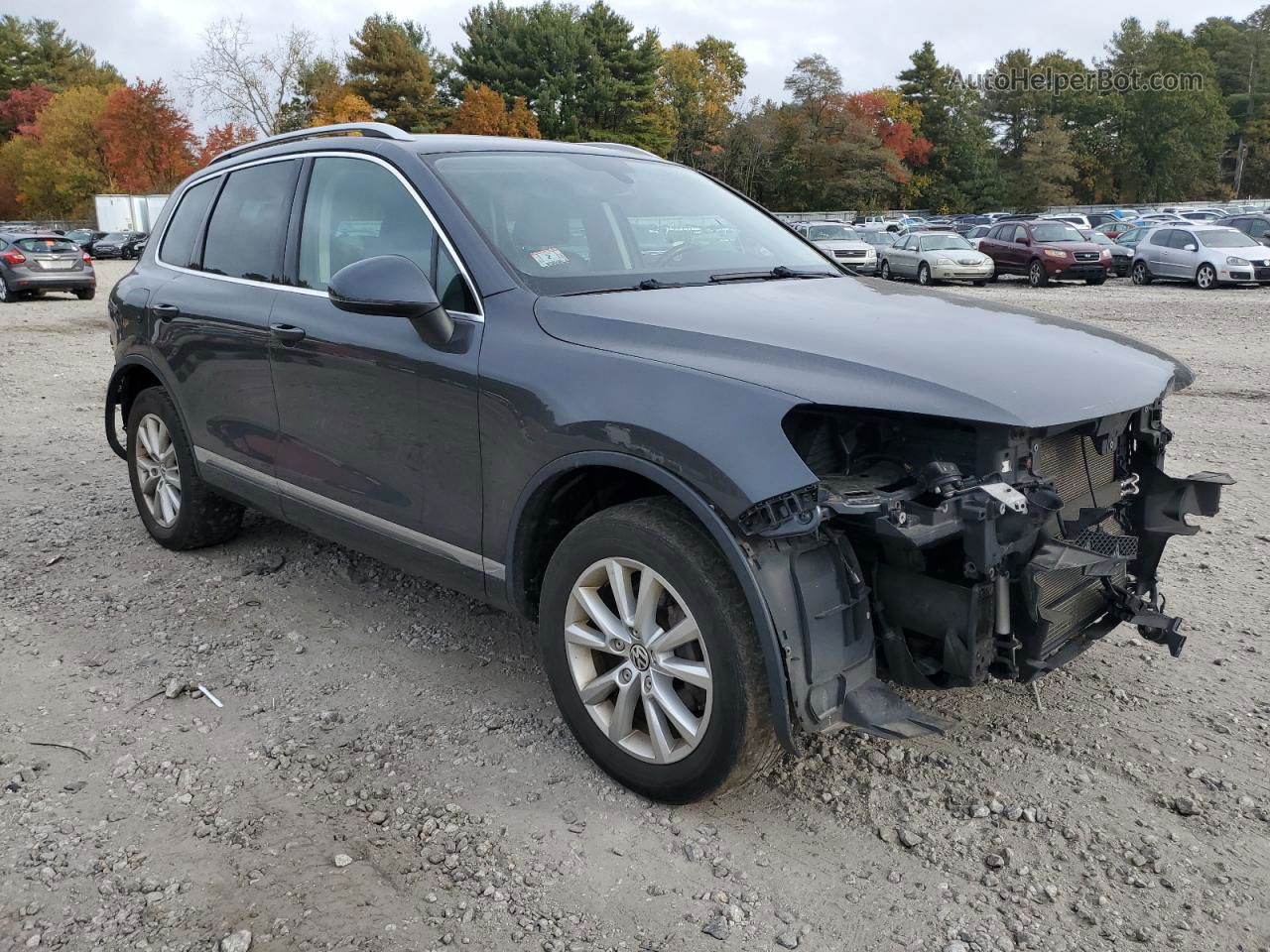 2014 Volkswagen Touareg V6 Gray vin: WVGEF9BP4ED008861