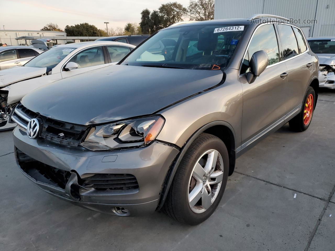 2012 Volkswagen Touareg V6 Gray vin: WVGEF9BP9CD006181