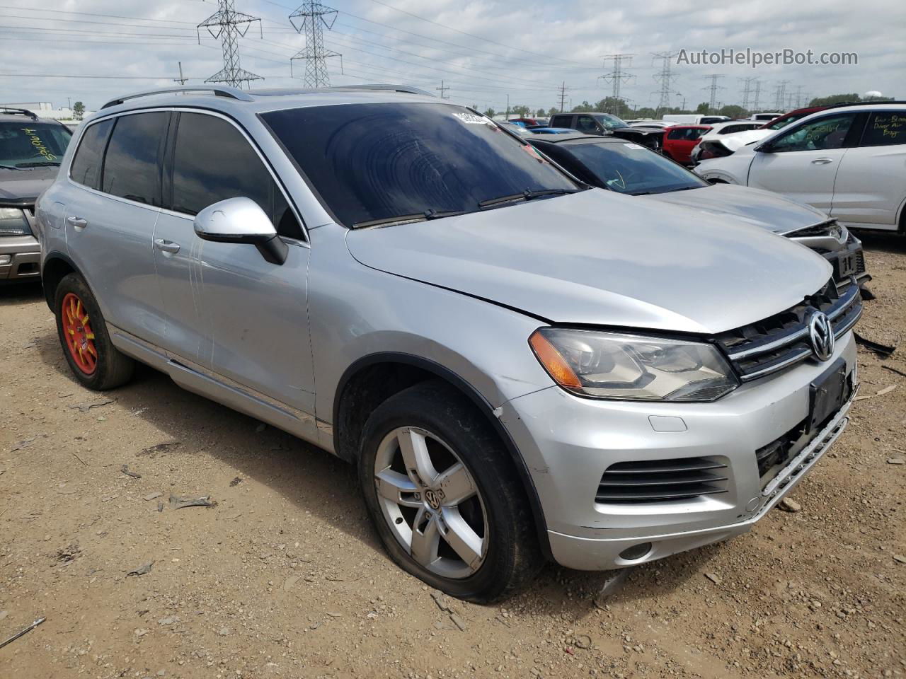 2012 Volkswagen Touareg V6 Silver vin: WVGEF9BP9CD009937