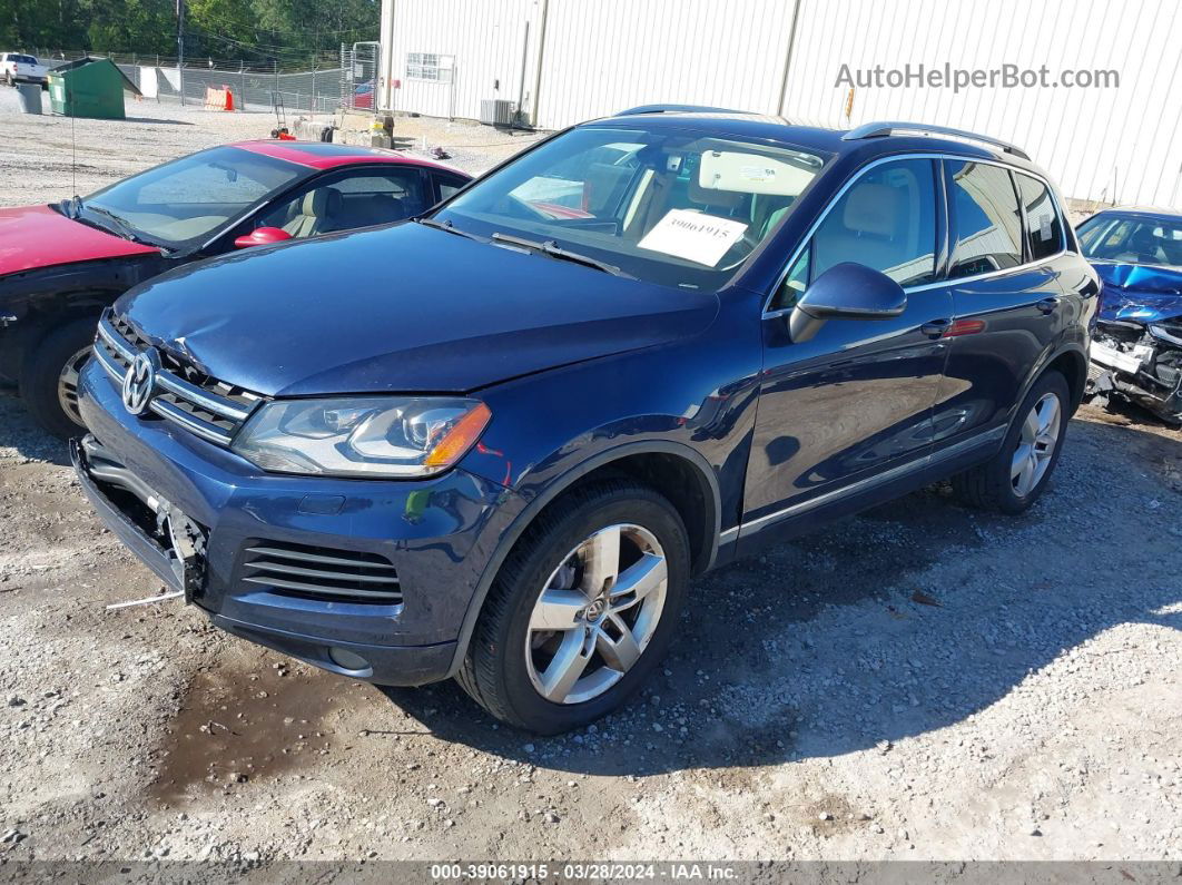 2014 Volkswagen Touareg 3.6l Lux Dark Blue vin: WVGEF9BP9ED010203