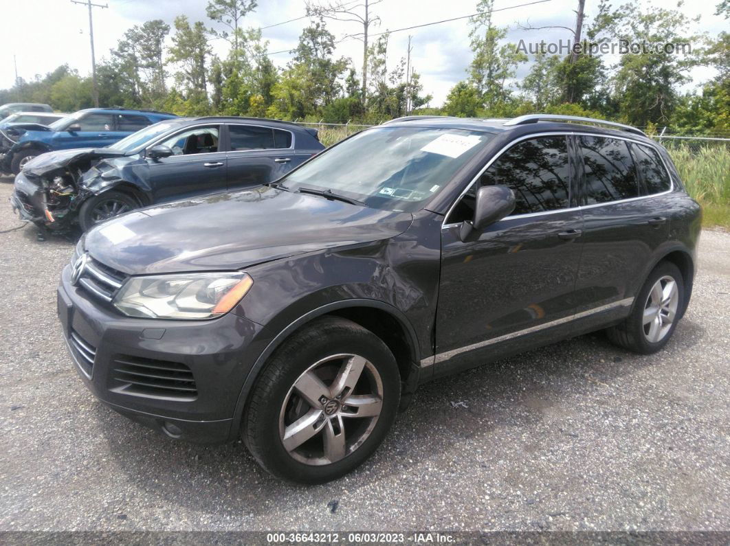 2012 Volkswagen Touareg Lux Gray vin: WVGEF9BPXCD009977