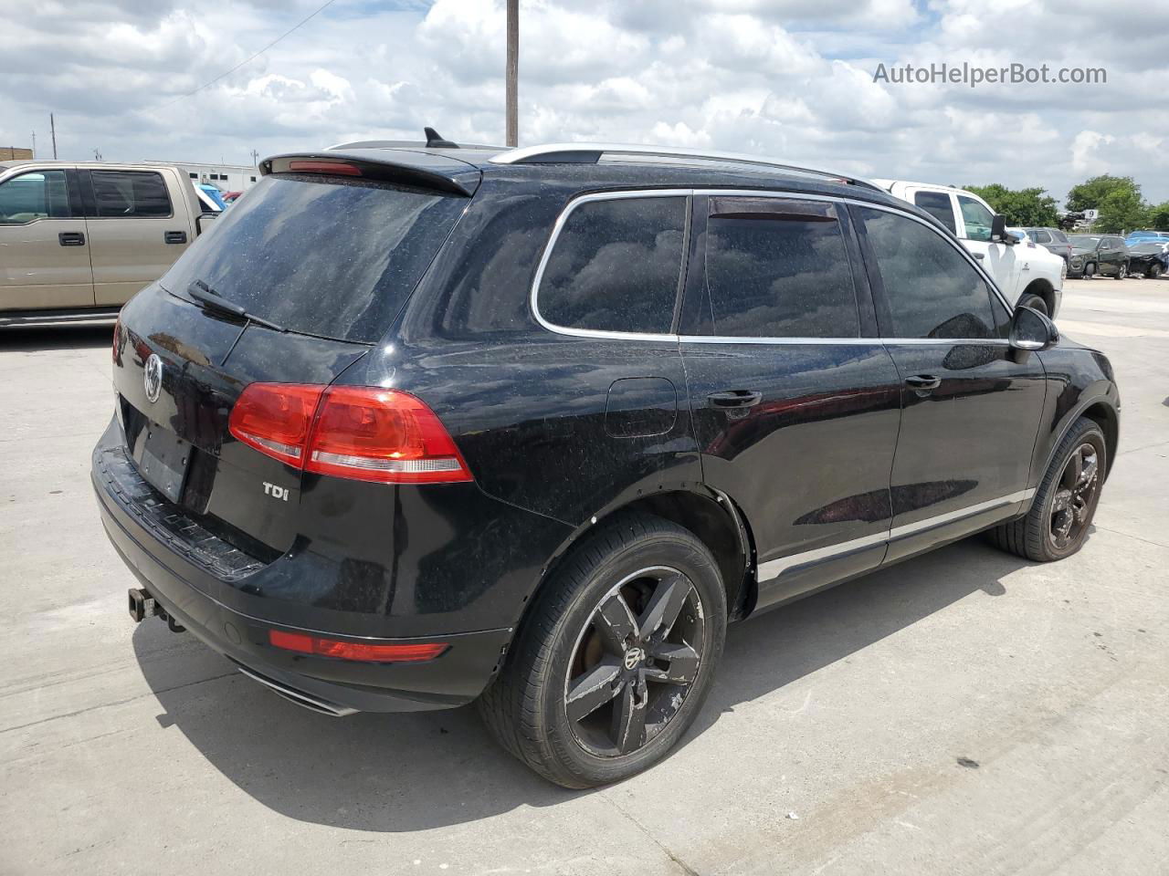 2012 Volkswagen Touareg V6 Tdi Black vin: WVGEK9BP7CD010774