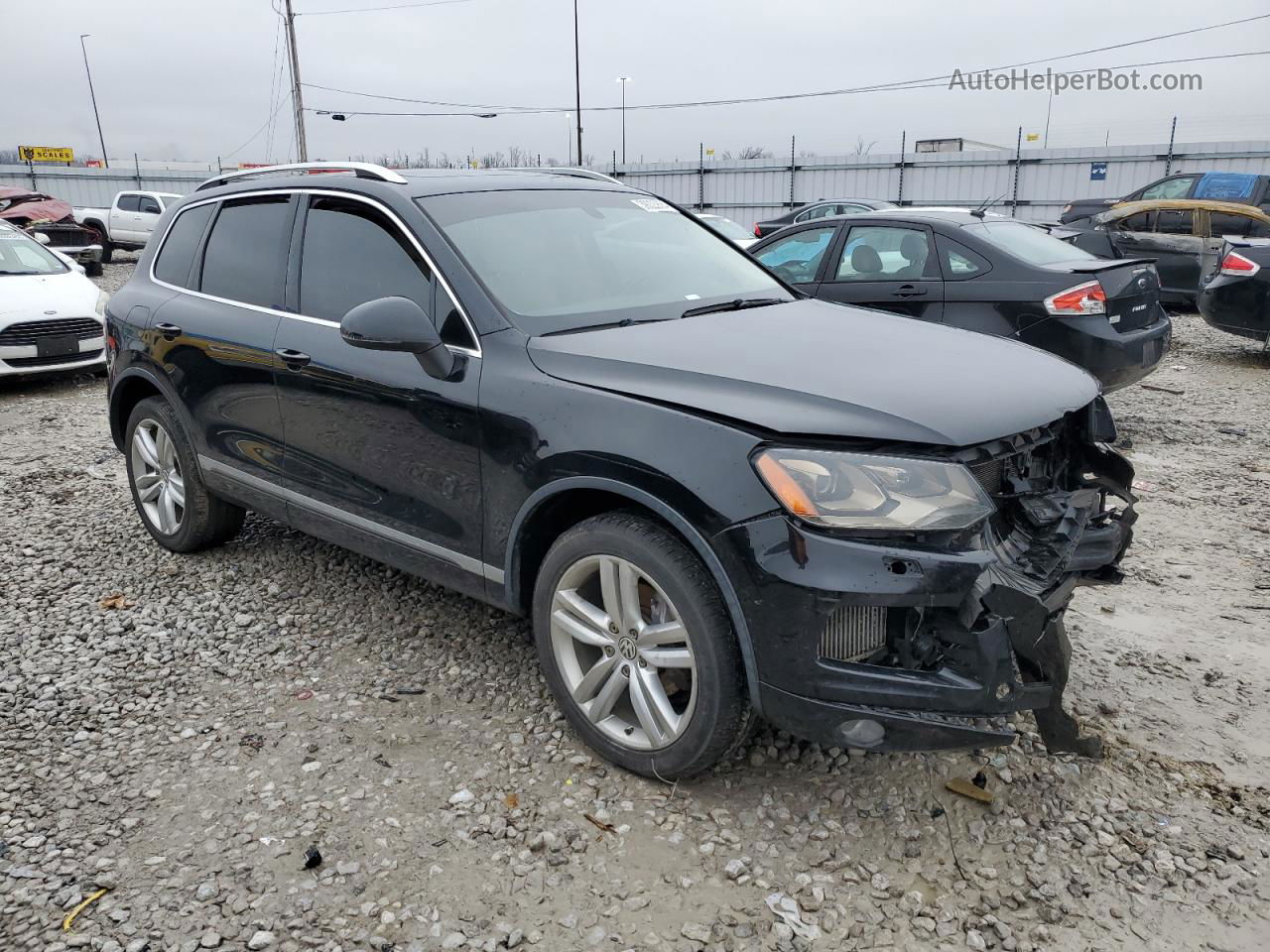 2012 Volkswagen Touareg V6 Tdi Black vin: WVGEK9BP7CD011357