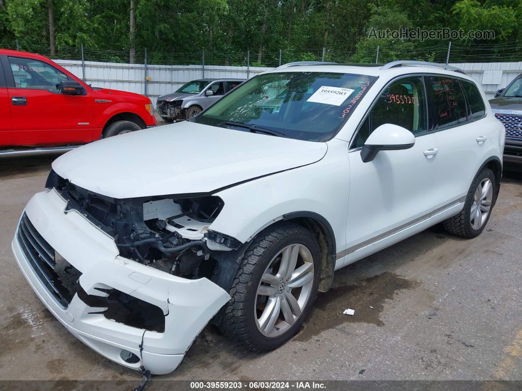 2012 Volkswagen Touareg Tdi Executive White vin: WVGEK9BP8CD009553