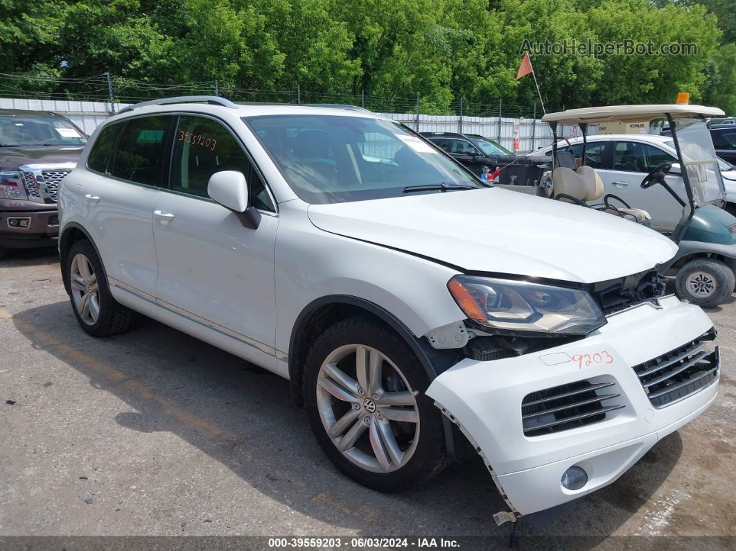 2012 Volkswagen Touareg Tdi Executive White vin: WVGEK9BP8CD009553