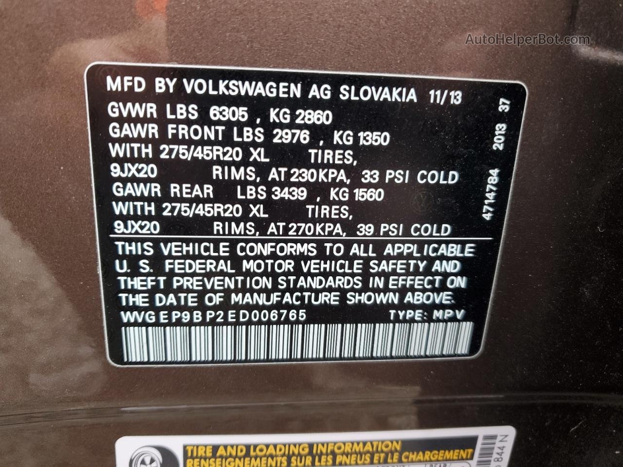 2014 Volkswagen Touareg V6 Tdi Brown vin: WVGEP9BP2ED006765