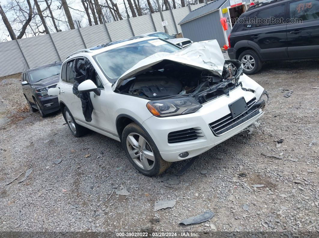 2014 Volkswagen Touareg Tdi Lux White vin: WVGEP9BP3ED010355