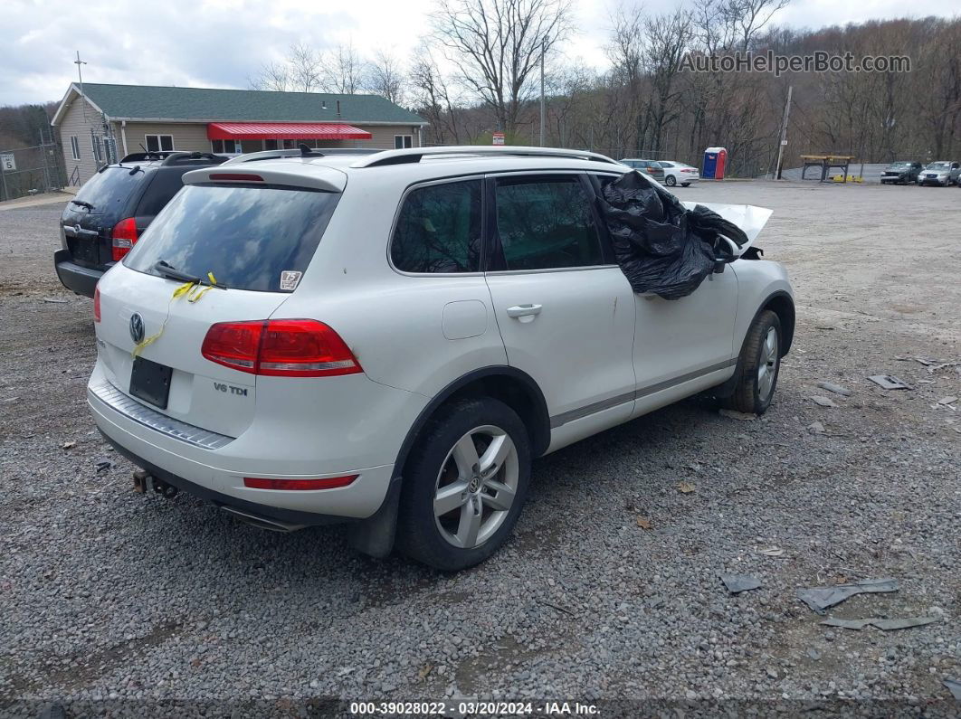 2014 Volkswagen Touareg Tdi Lux White vin: WVGEP9BP3ED010355