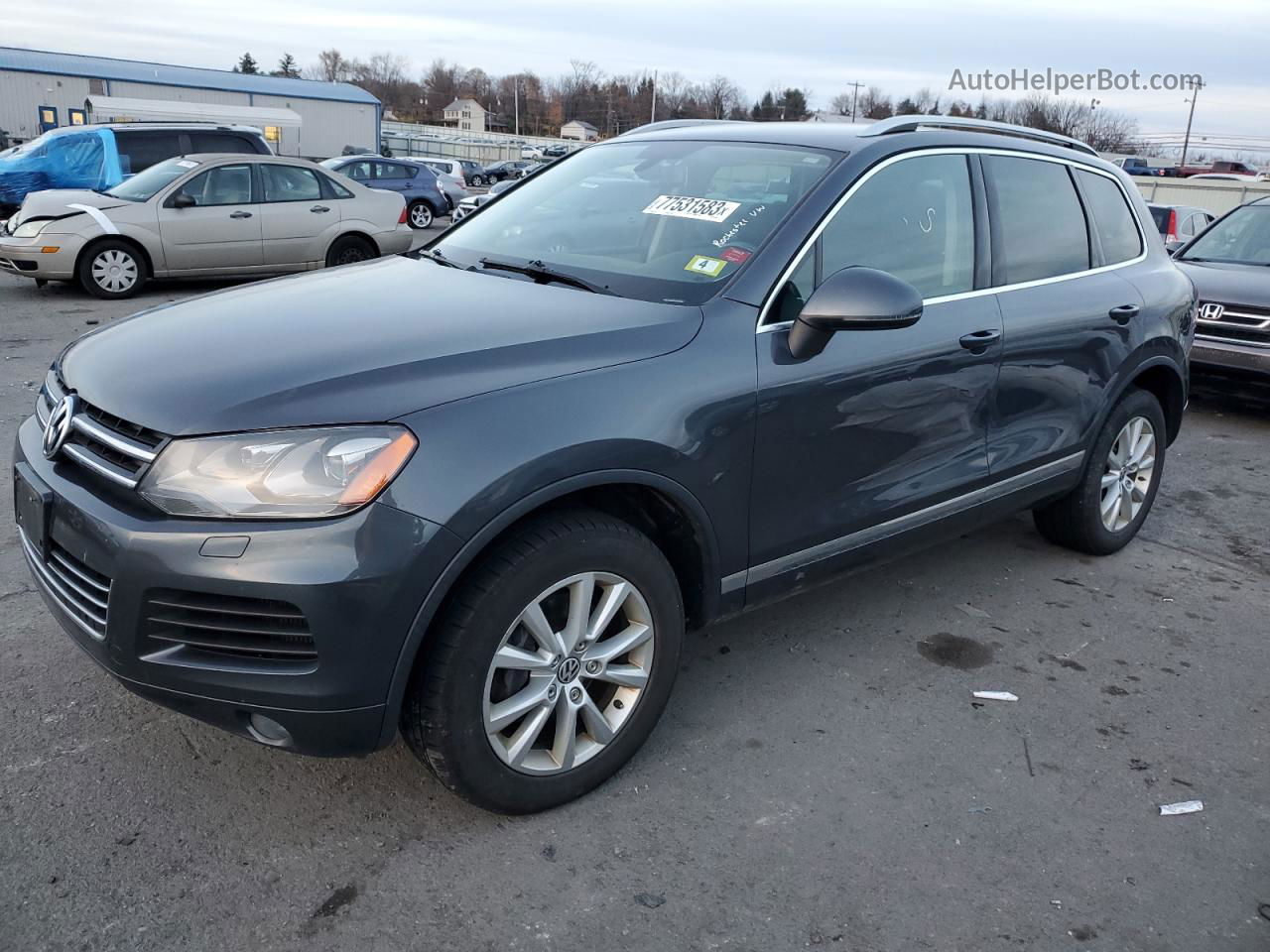 2014 Volkswagen Touareg V6 Tdi Gray vin: WVGEP9BP3ED011649