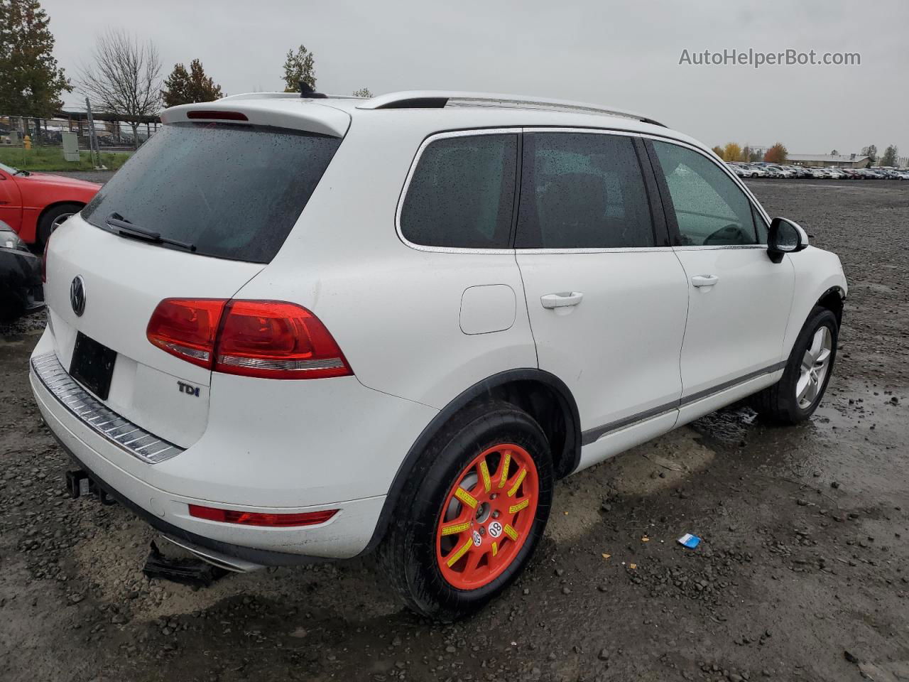 2013 Volkswagen Touareg V6 Tdi White vin: WVGEP9BP5DD001042