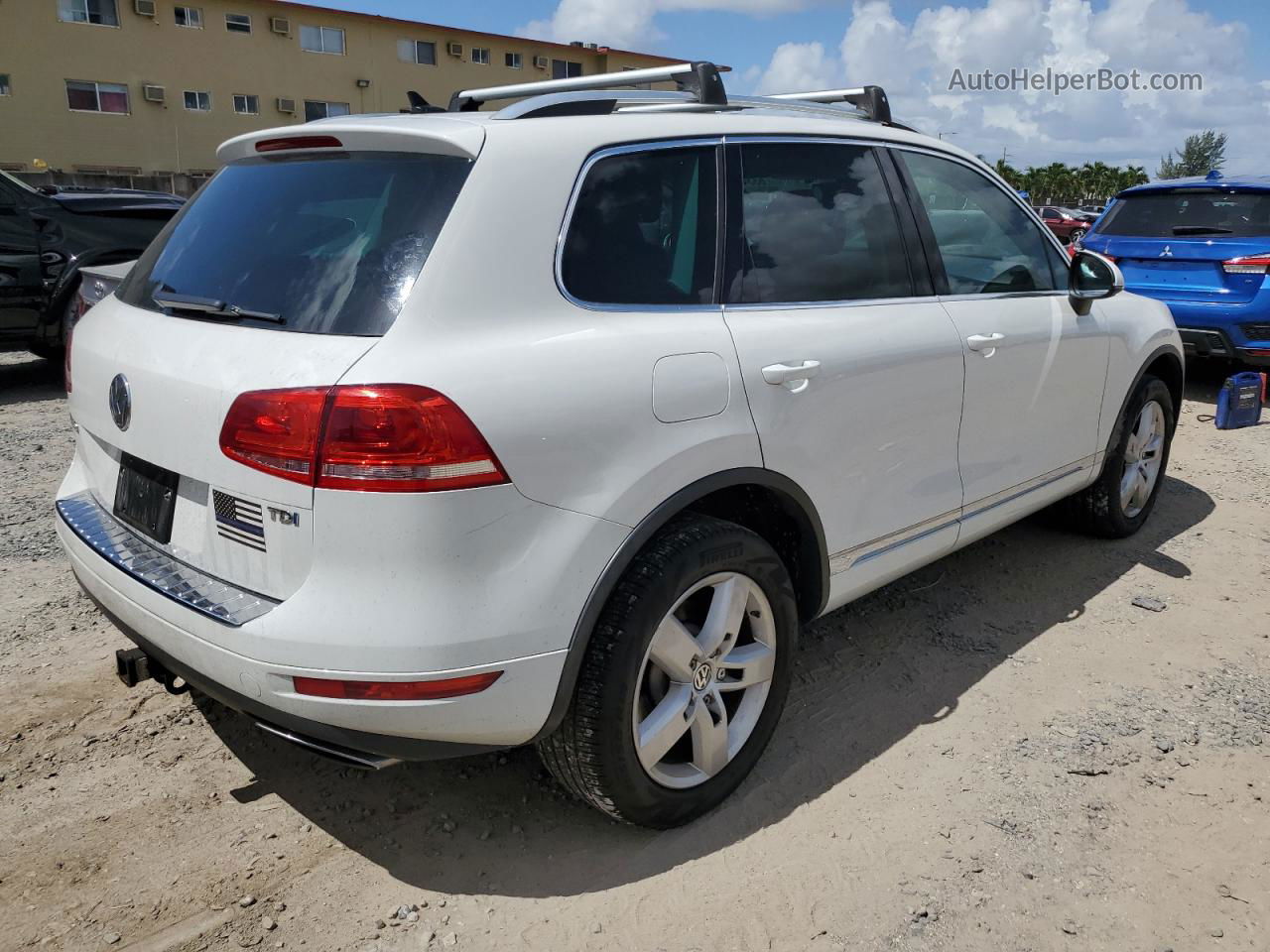 2014 Volkswagen Touareg V6 Tdi White vin: WVGEP9BP6ED001293