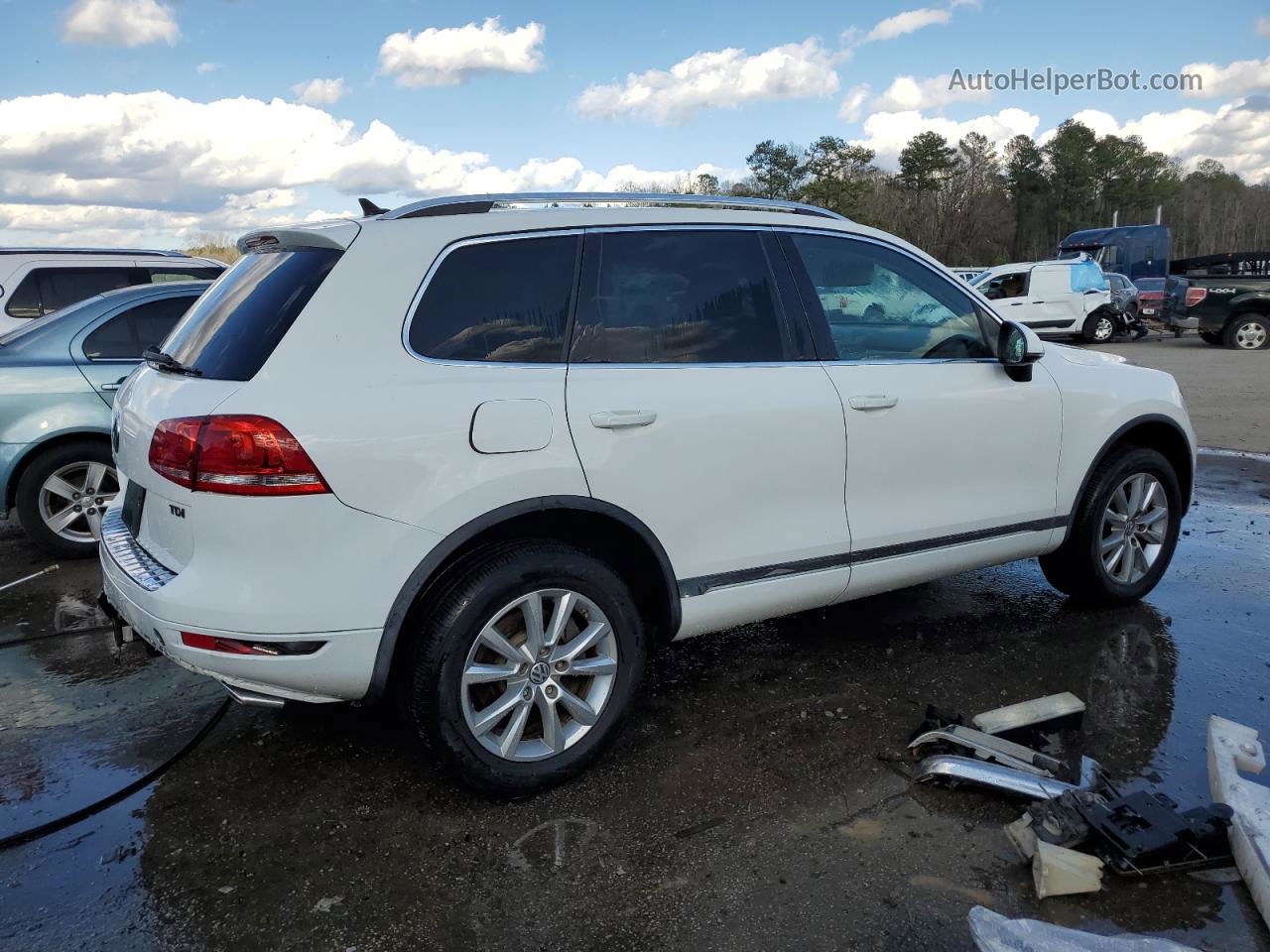 2014 Volkswagen Touareg V6 Tdi White vin: WVGEP9BP6ED013072