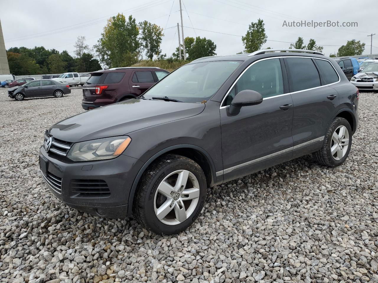 2013 Volkswagen Touareg V6 Tdi Gray vin: WVGEP9BP7DD000619