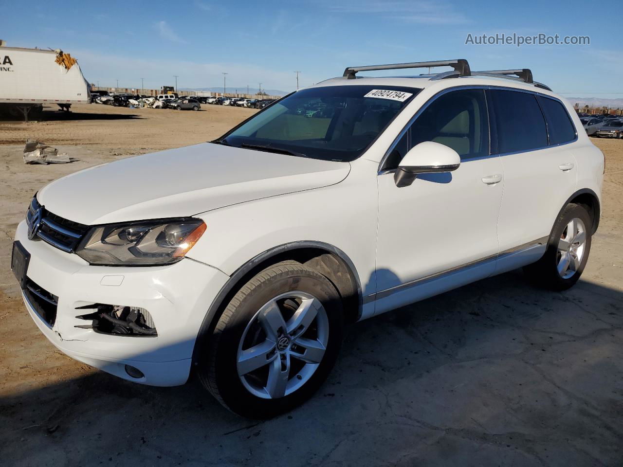 2013 Volkswagen Touareg V6 Tdi White vin: WVGEP9BP8DD010317