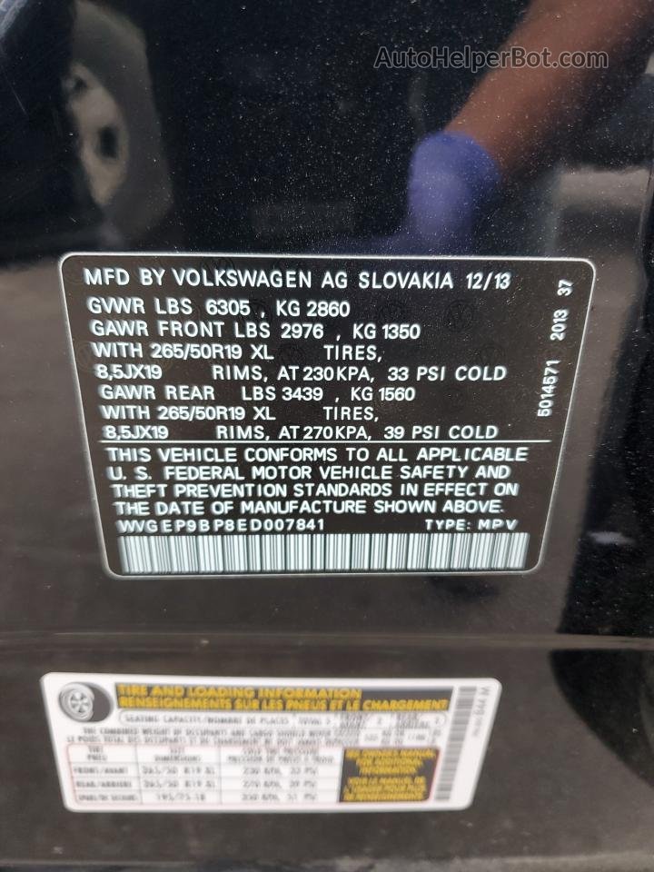 2014 Volkswagen Touareg V6 Tdi Blue vin: WVGEP9BP8ED007841