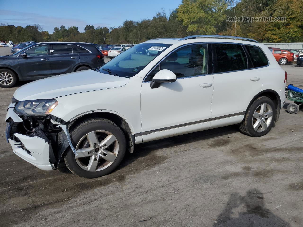 2014 Volkswagen Touareg V6 Tdi White vin: WVGEP9BP9ED005547