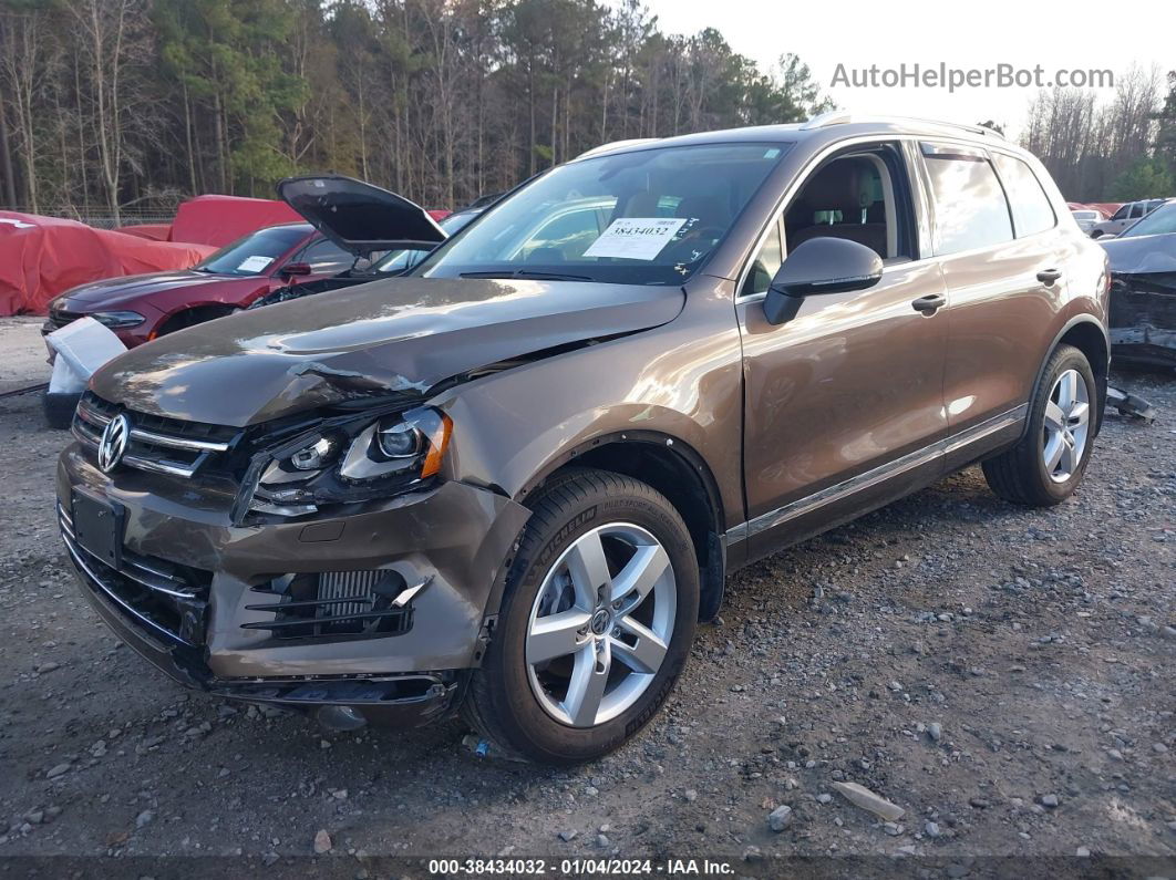 2014 Volkswagen Touareg Tdi Lux Brown vin: WVGEP9BPXED011941