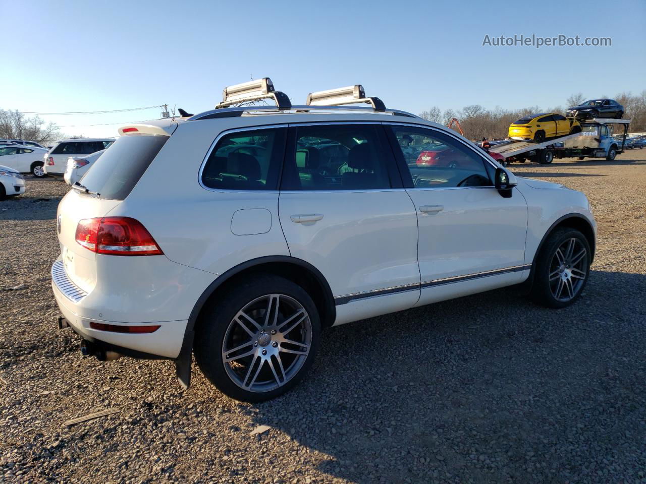 2012 Volkswagen Touareg V6 White vin: WVGFF9BP1CD001867