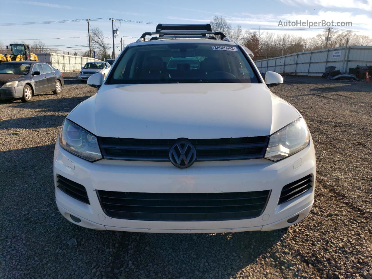 2012 Volkswagen Touareg V6 White vin: WVGFF9BP1CD001867