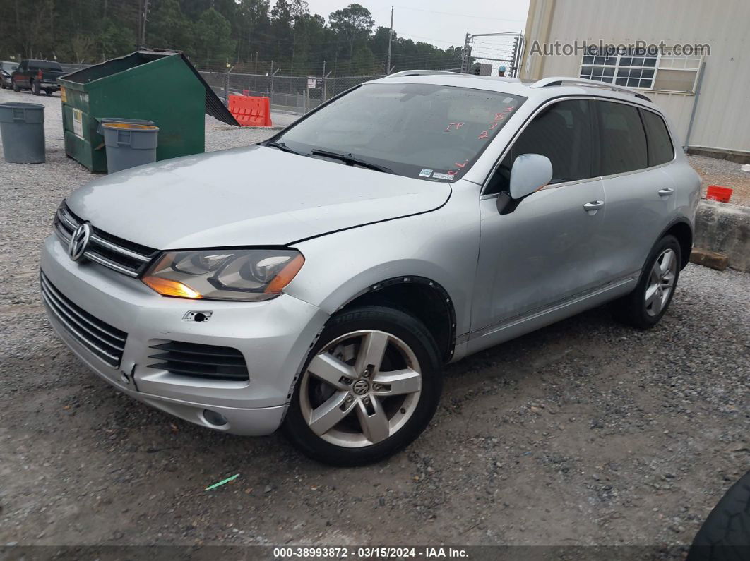 2012 Volkswagen Touareg Vr6 Lux Silver vin: WVGFF9BP8CD003406