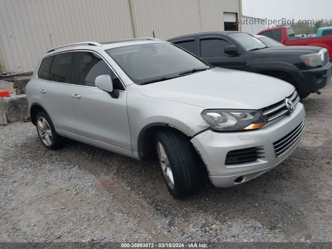 2012 Volkswagen Touareg Vr6 Lux Silver vin: WVGFF9BP8CD003406