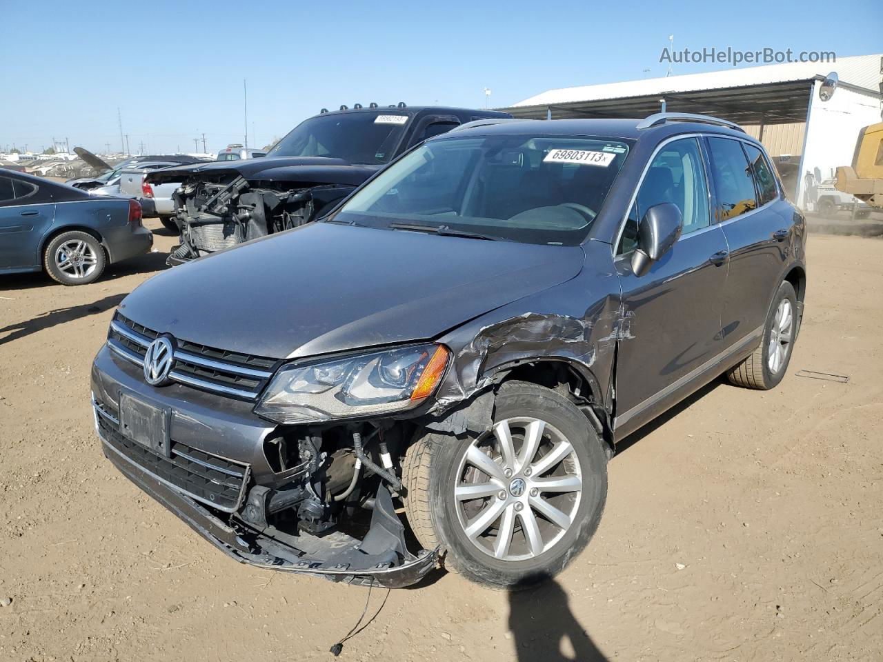 2012 Volkswagen Touareg V6 Серый vin: WVGFF9BPXCD005206