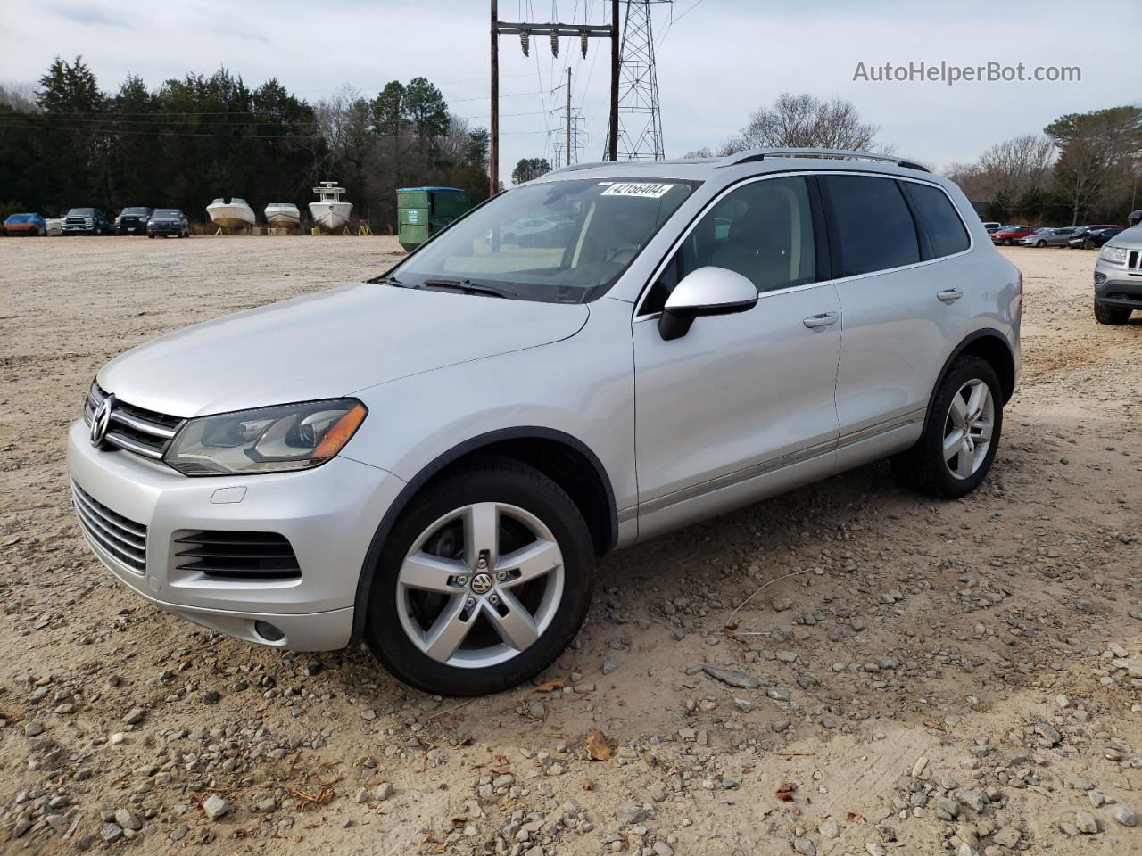 2012 Volkswagen Touareg V6 Tdi Silver vin: WVGFK9BP0CD003637