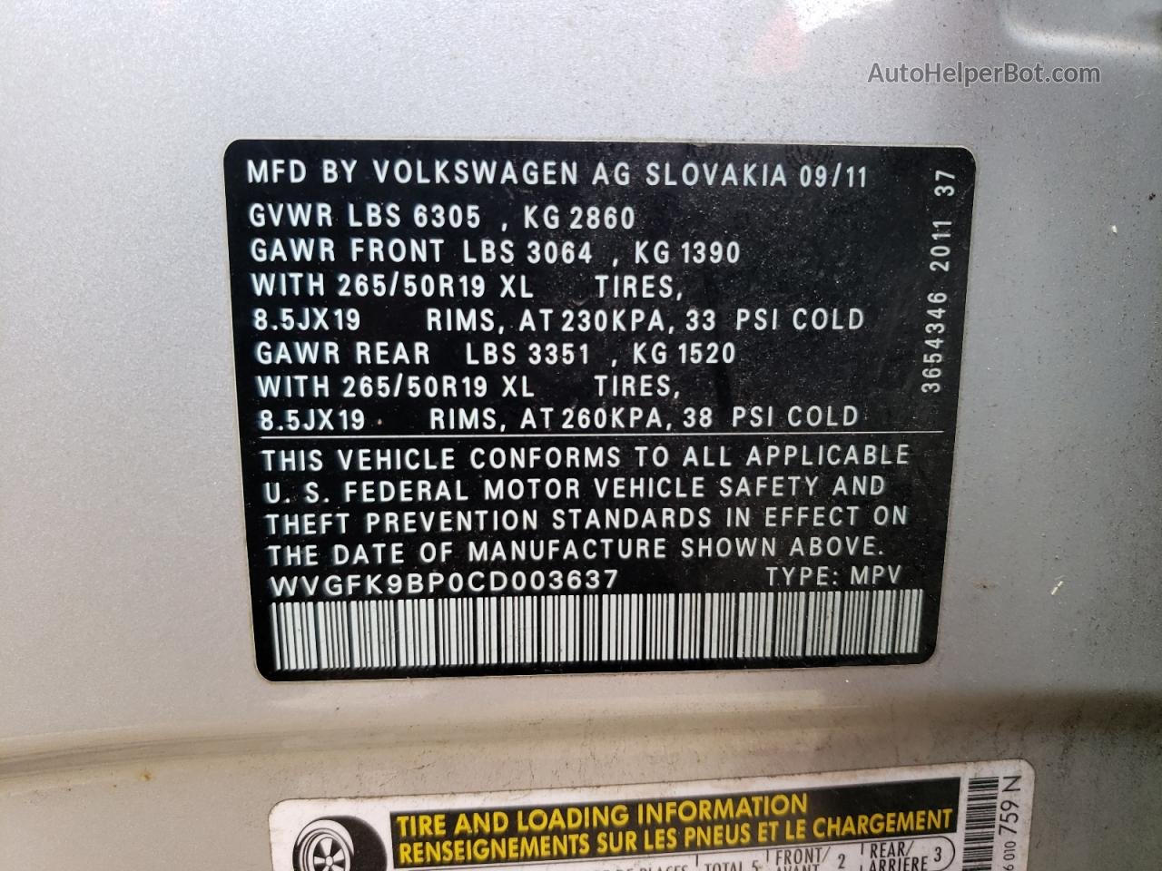 2012 Volkswagen Touareg V6 Tdi Серебряный vin: WVGFK9BP0CD003637