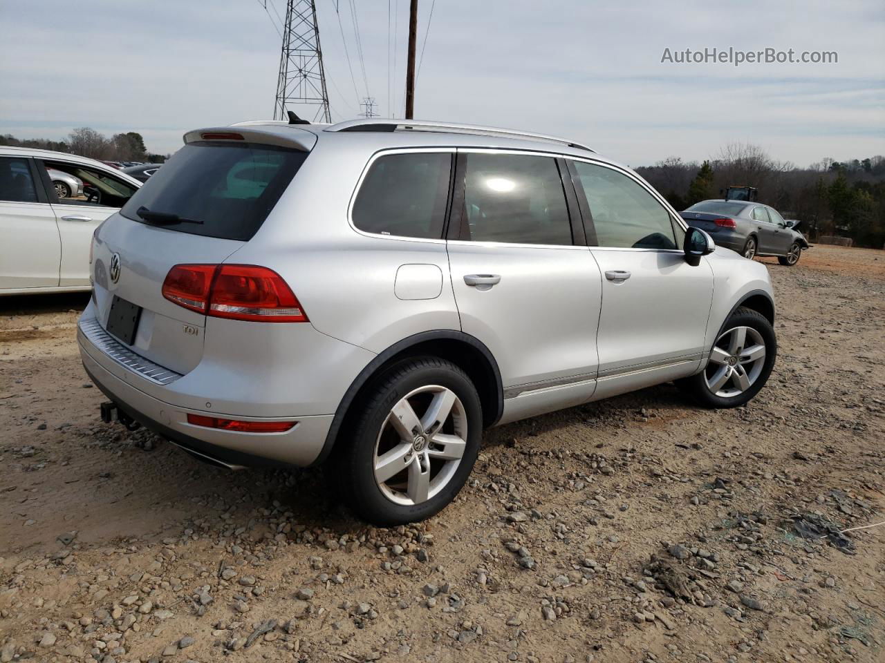 2012 Volkswagen Touareg V6 Tdi Silver vin: WVGFK9BP0CD003637