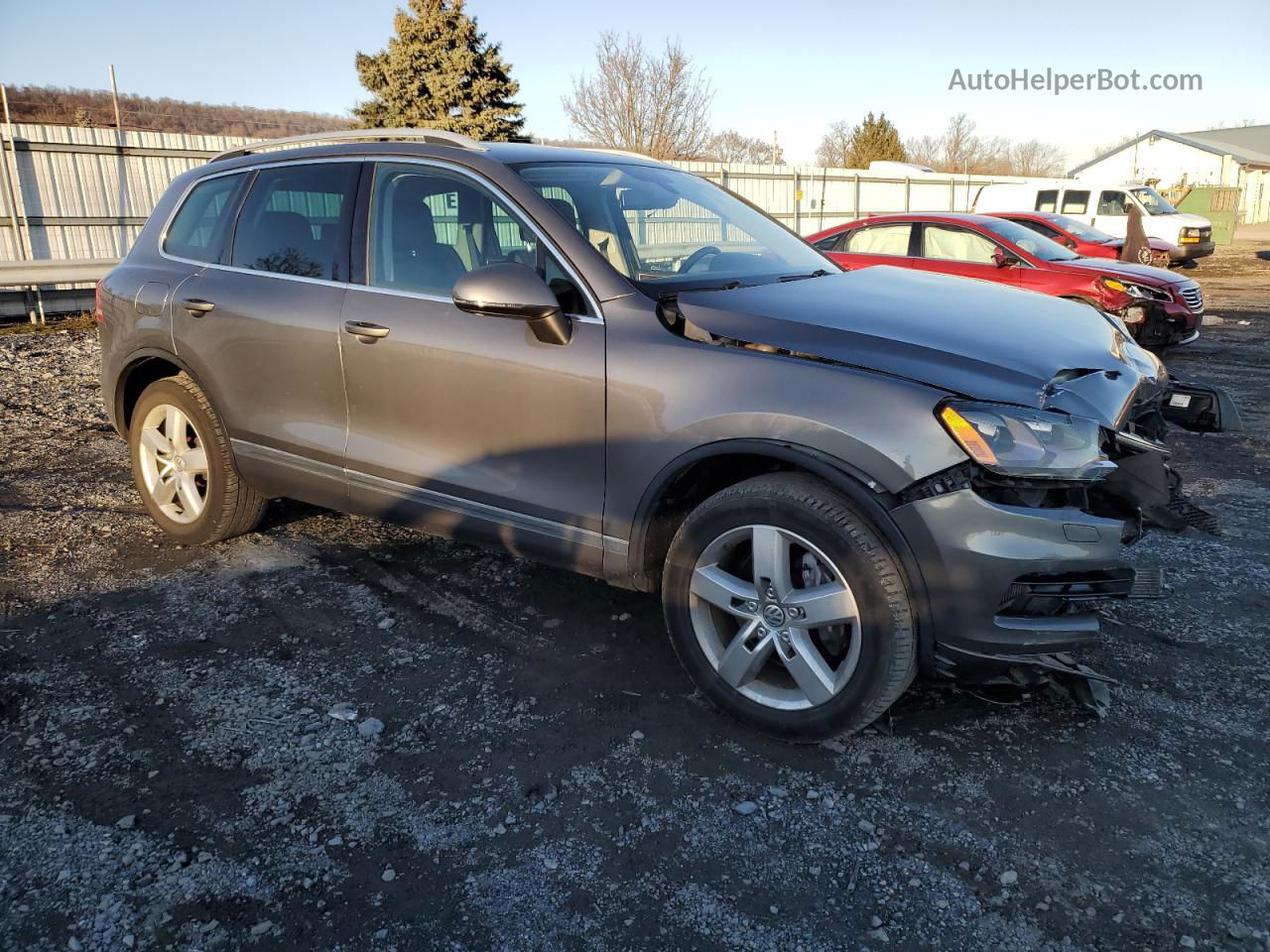 2012 Volkswagen Touareg V6 Tdi Gray vin: WVGFK9BP1CD003890