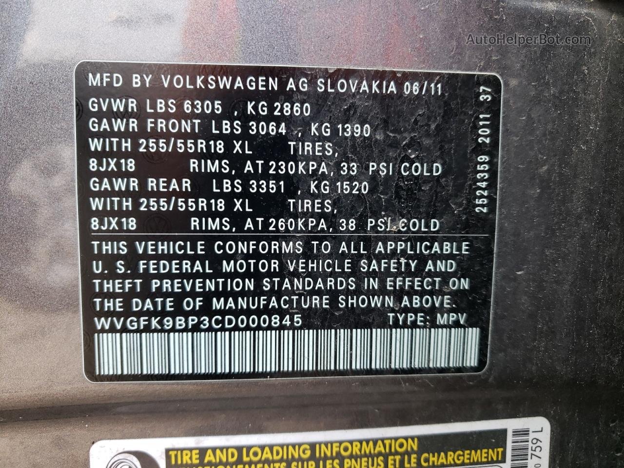2012 Volkswagen Touareg V6 Tdi Silver vin: WVGFK9BP3CD000845