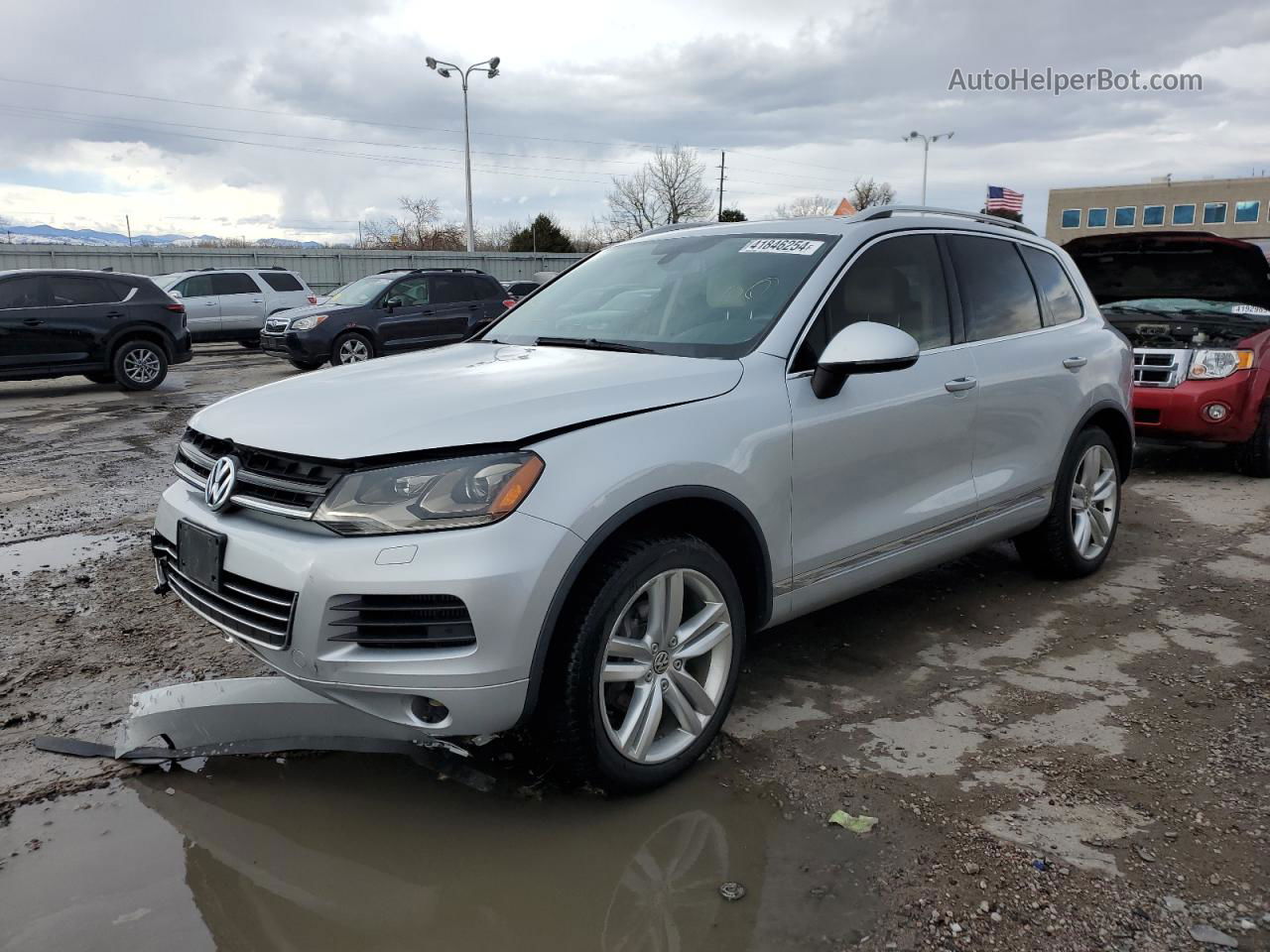 2012 Volkswagen Touareg V6 Tdi Silver vin: WVGFK9BP3CD003082